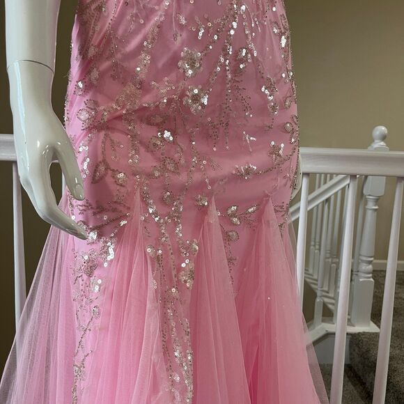 Lace Up Backless Sequin Mermaid Hem Cami Party Dresses Women’s Size M - Picture 6 of 17